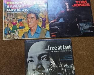 Vinyl Records: Dr Martin Luther King, Sammy Davis Jr, Tom Jones 