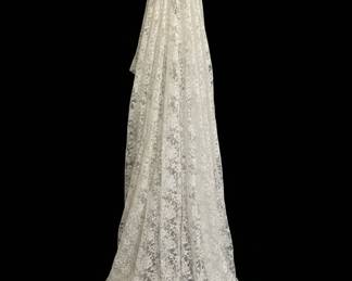 Vintage Floral Lace Wedding Hat w Veil