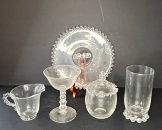 Clear Glass Hobnail Dishes Vintage