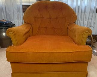 Vintage Tufted Swivel Armchair