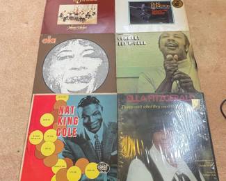 Vintage Jazz Vinyl Records Collection - Duke Ellington, Ella Fitzgerald, Nat King Cole, Les McCann