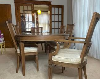 Vintage Oval Dining Table and 6 Cane Back Chairs