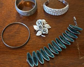 Vintage Bracelets and Brooch, some Sterling Silver