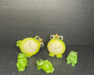Ceramic Frog Figurines Vtg