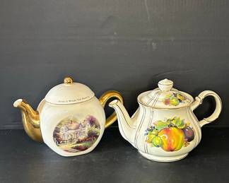Thomas Kinkade "Home Is Where The Heart Is" Teapot and Sadler "Fruit Pattern" Teapot