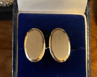 14k Gold Oval Cufflinks