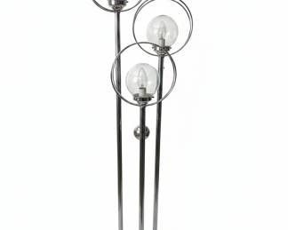 Mid-Century Modern Chrome 3-Globe Floor Lamp