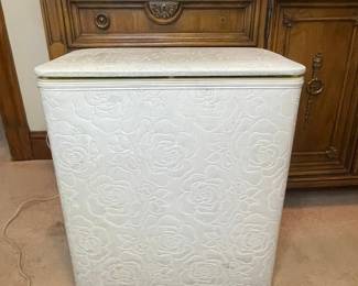 Burlington Laundry Hamper with Rose Pattern Vtg