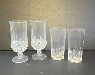 Cristal d'Arques Longchamp Crystal Footed Goblets and Tumblers