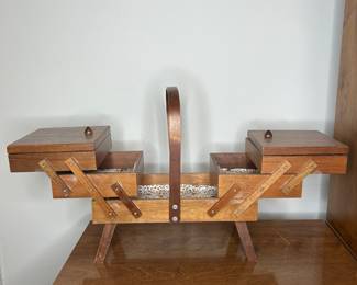 Vintage Accordion Sewing Box