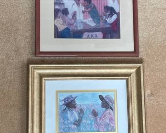 Framed Art Print of AKA Sorority Event and "Two Ladies in Hats" Print