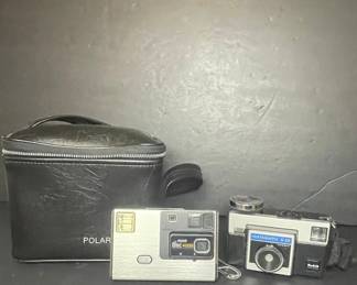 Kodak Disc 4000 and Kodak Instamatic X-25 Cameras with Case