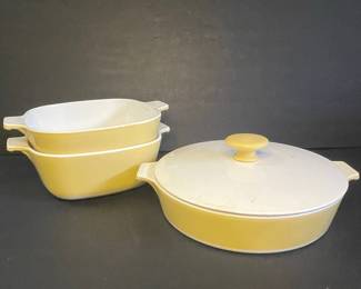 CorningWare "Harvest Gold" Oval Casserole Dish with Lid