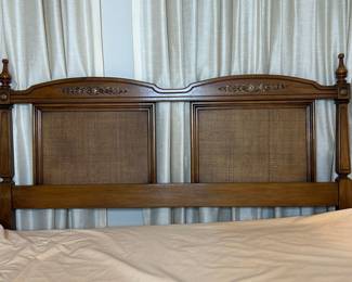 Vintage French Provincial Cane Headboard & Bedframe