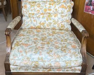 Globe Furniture Vtg Armchair with Floral Upholstery
