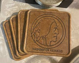 Washington Redskins Logo Faux Leather Coasters
