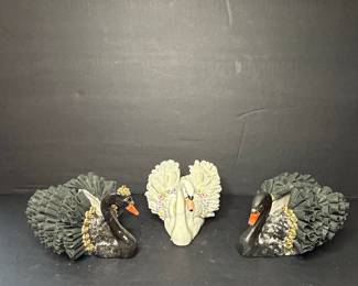 Irish Dresden "The Black Swan" Figurines
