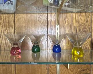 Martini Glasses with Colored Ball Bases