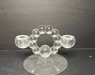 Glass bubble Candleholder Vtg