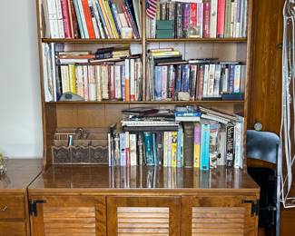 Vintage Ethan Allen Oak Bookcase with Cabinet