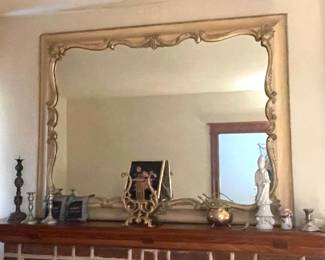 Ornate Gilt Wood Mirror - Hollywood Regency Style