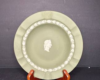 Vintage Wedgwood Sage Green Jasperware Ashtray 