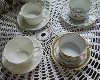 Coalport, Haviland,Ceralene Limoges, Rosenthal Fine Bone China Cups and Saucers