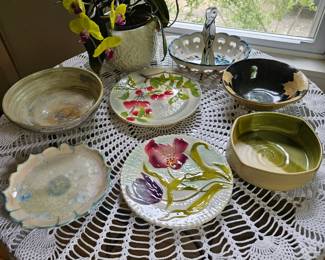 French Serving Plate and League of NH Handcrafted Serving Bowls