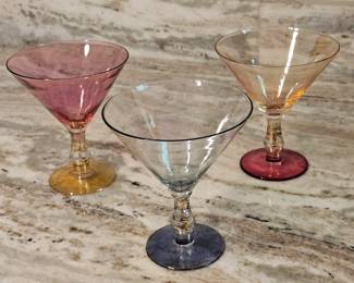 Colored Champagne or Dessert Glasses