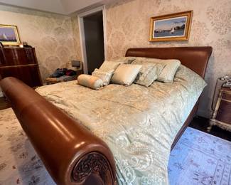 King leather bed