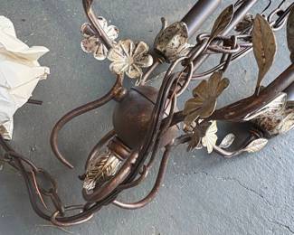 Vintage Italian Tole Floral Chandelier third image