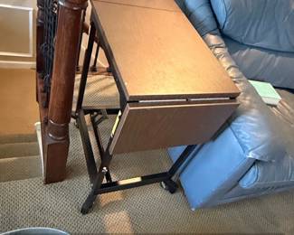 Vintage Typewriter Table with Drop Leaf Sides and Wheels