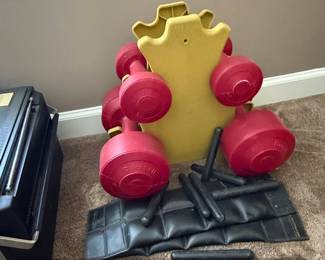 Adjustable Dumbbell Set with Rack and Ankle Weights