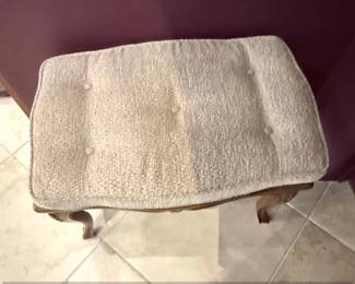 Vintage French Provincial Style Footstool Ottoman second image