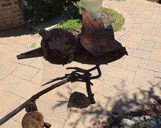 Rustic Metal Kinetic Bird Yard Stake third image