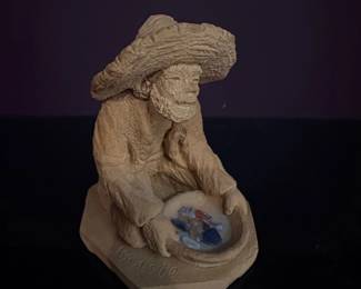 Terracotta Figurine of a Man with a Hat and Bowl  Brasil