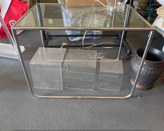 MidCentury Modern Chrome and Glass Display Table second image
