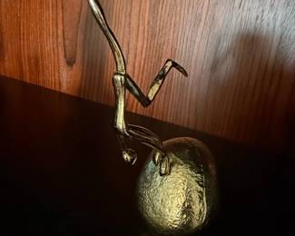 Ted Arnold Sisyphus Gold Tone Sculpture