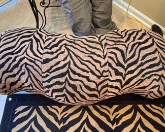 Zebra Print Upholstered Bench