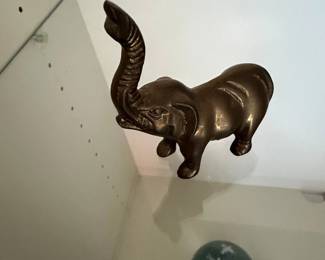 Vintage Solid Brass Elephant Figurine