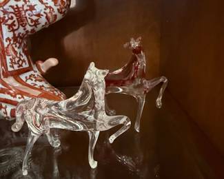 Murano Style Glass Horse Figurines second image