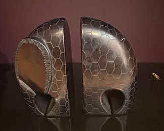 Art Deco Style Hexagonal Pattern Bookends