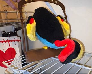 Talking Toucan Plush Toy in Decorative Birdcage Stand third image