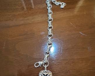 Brighton Silver Tone Heart Charm Bracelet