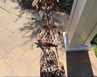 Metal Tricycle Plant Stand with Flower Accents fourth image