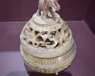 Soapstone Elephant Box