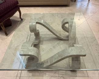 Modern Sculptural Glass Coffee Table