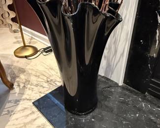 Black Handkerchief Glass Vase