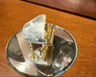 Swarovski Crystal Grand Piano Figurine on Mirror Base