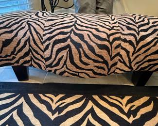 Zebra Print Upholstered Bench second image